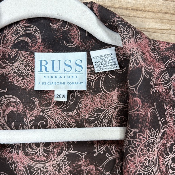 Russ Women's Blouse - Black and Brown Paisley 20W - Picture 7 of 10